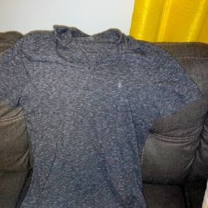 All Saints grey polo style shirt